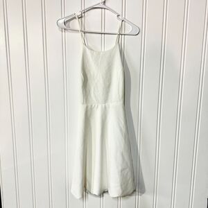 Lulus Dress Women Size Medium White Mini Sleeveless Summer Party Open Back